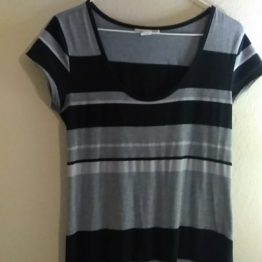 For Sale.Sauci Black, Heather Grey & White striped